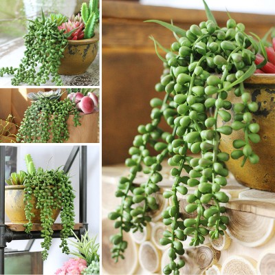 4pcs Artificial Hanging Plants Fake Succulents String of Pearls for Home Decor 691041309735  113104107577